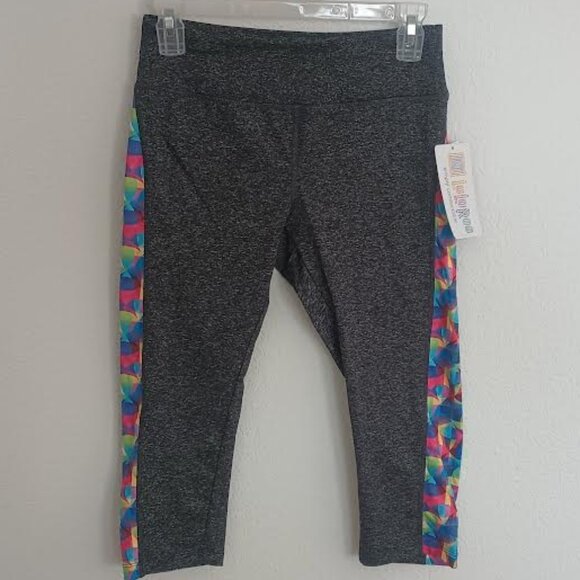 LULAROE SIMPLY COMFORTABLE JADE ATHLETIC CAPRI LEGGING GRAY MULTICOLOR SML NWT - Picture 1 of 5